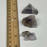 62.9g,1.3"-1.6",3pcs, Purple Fluorite Crystal Mineral Specimen @Pakistan,B27711