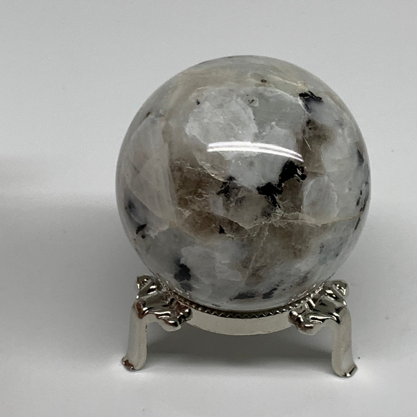 248.6g, 2.2"(56mm), Natural Rainbow Moonstone Sphere Ball Gemstone, B34961