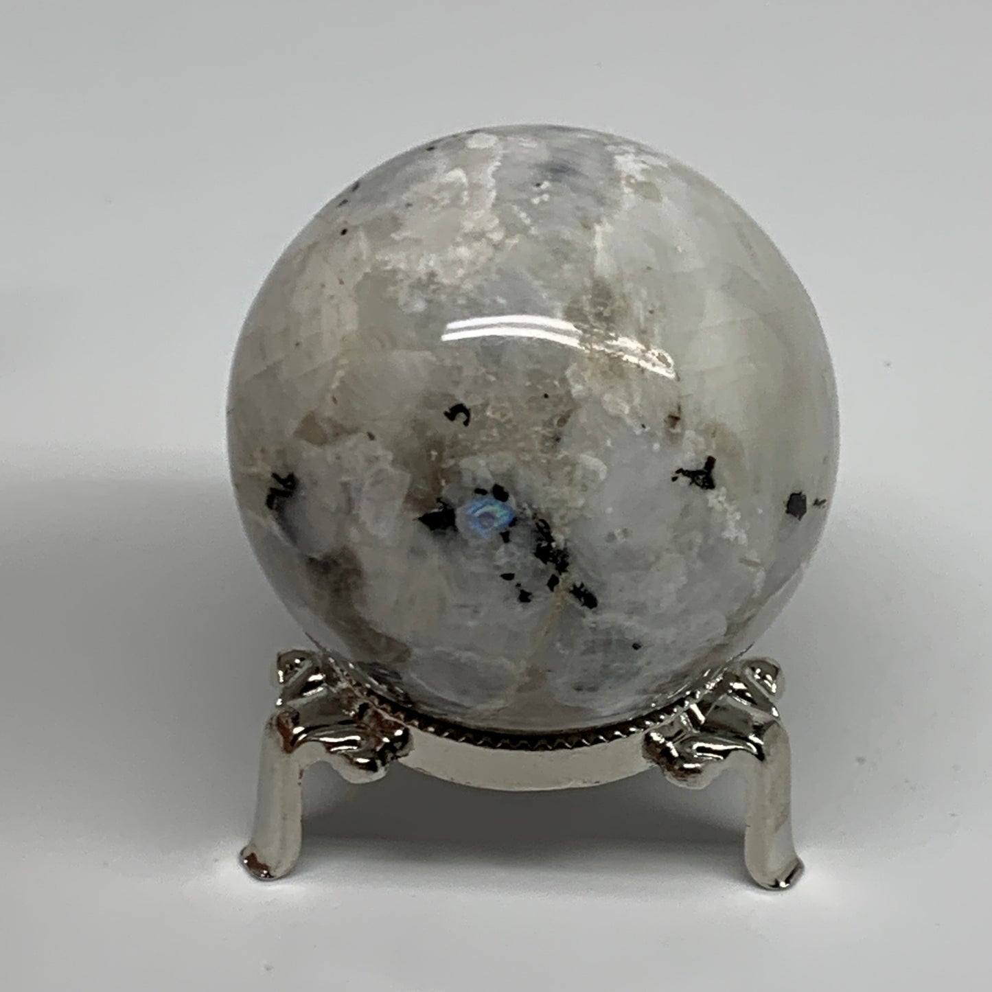 248.6g, 2.2"(56mm), Natural Rainbow Moonstone Sphere Ball Gemstone, B34961