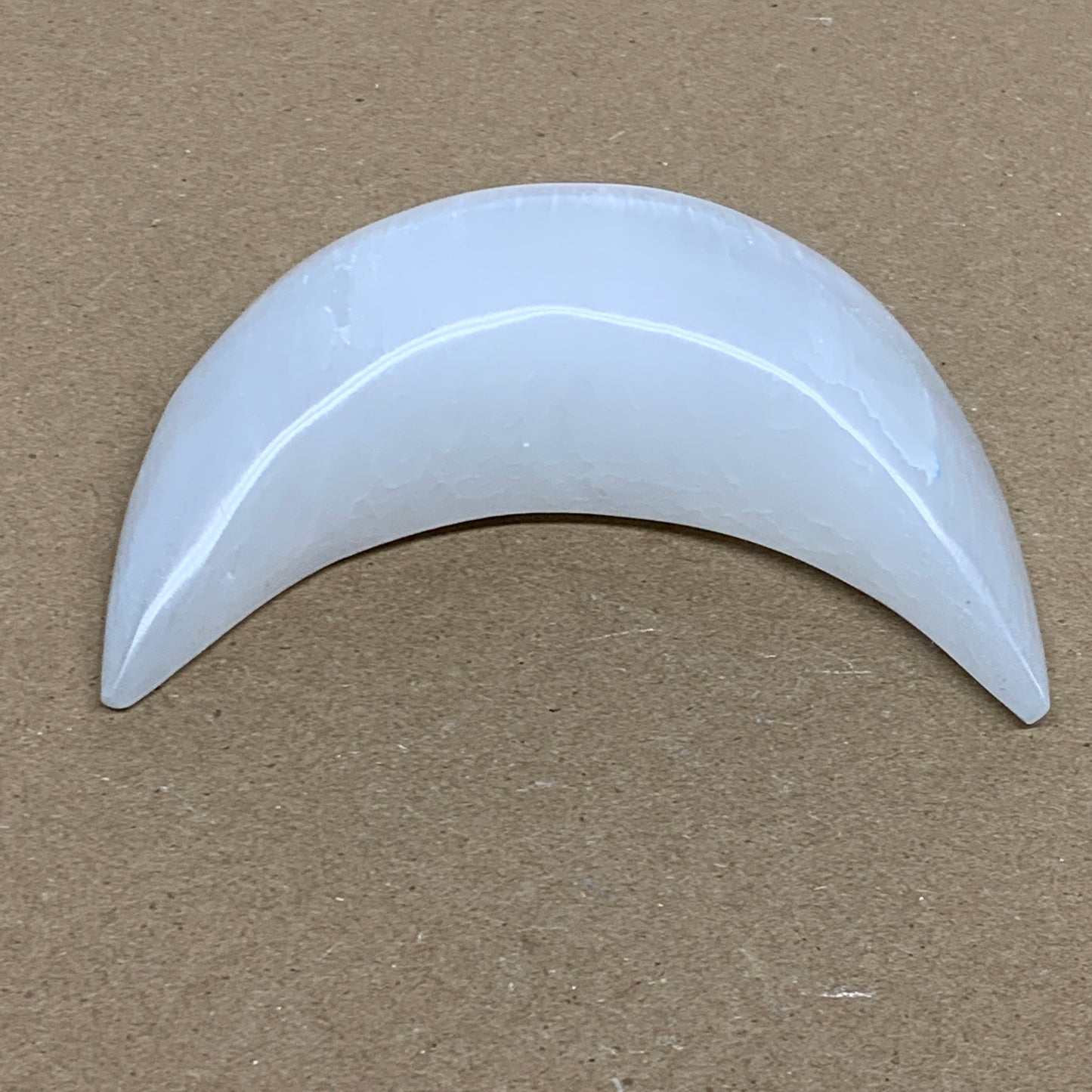 238g, 4.5"x2.2"x1.1", Selenite Crescent Moon Crystal (Satin Spar), B36273