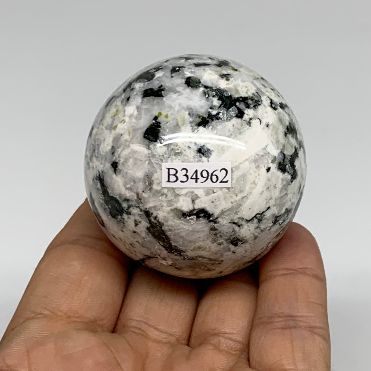 163.1g, 2"(49mm), Natural Rainbow Moonstone Sphere Ball Gemstone, B34962