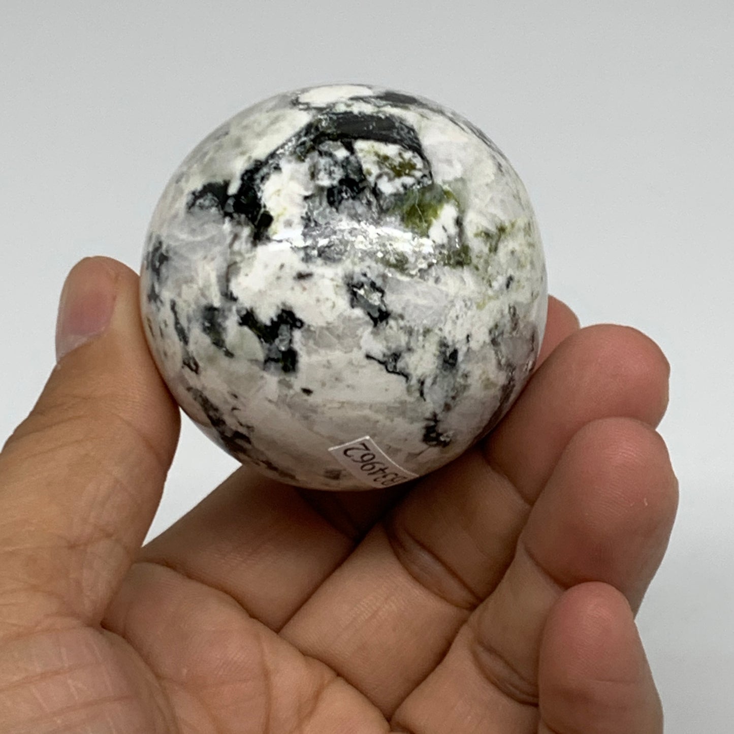 163.1g, 2"(49mm), Natural Rainbow Moonstone Sphere Ball Gemstone, B34962