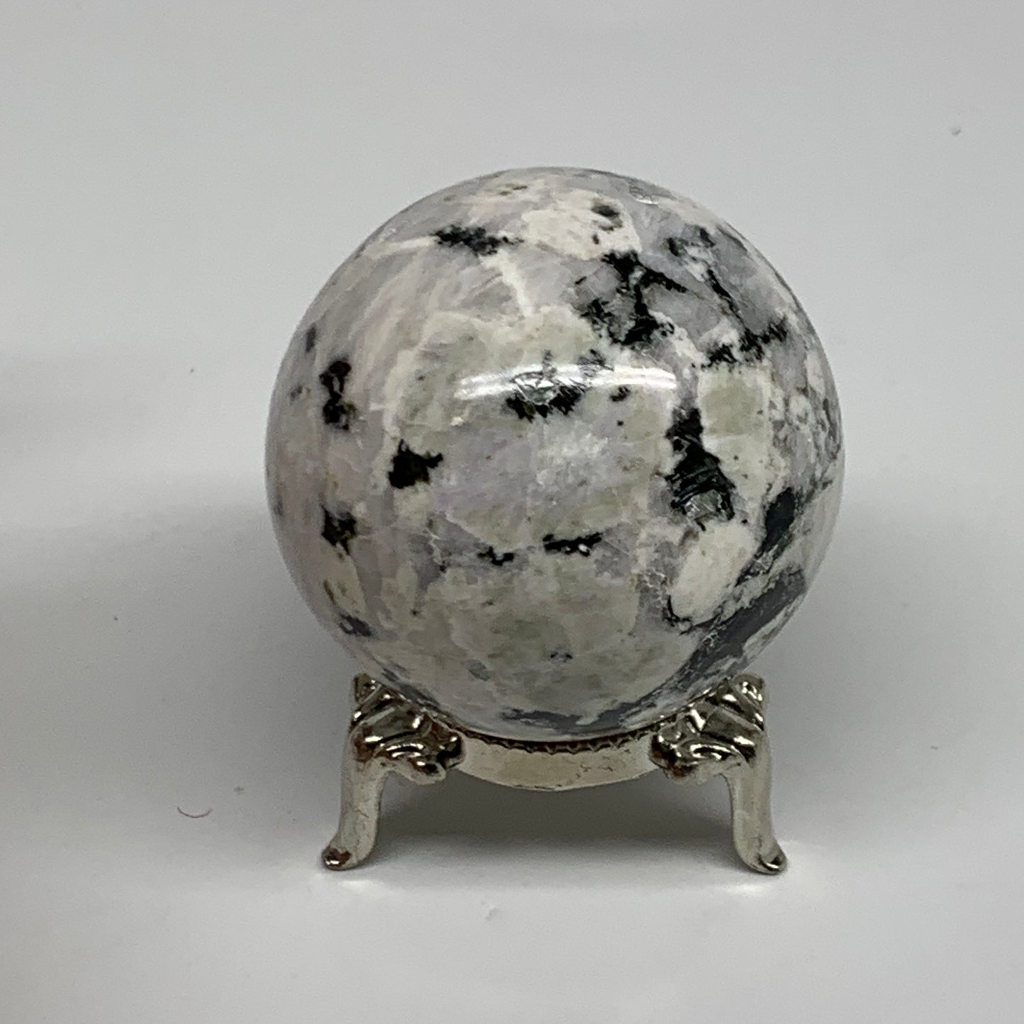 163.1g, 2"(49mm), Natural Rainbow Moonstone Sphere Ball Gemstone, B34962