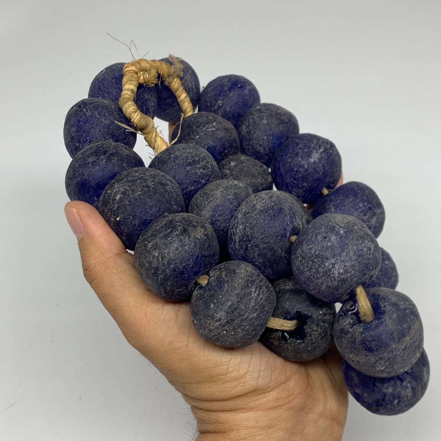 2.1 lbs, 25mm-30mm, 1 Strand, 24 beads, Blue Sea Glass Beads, B35677