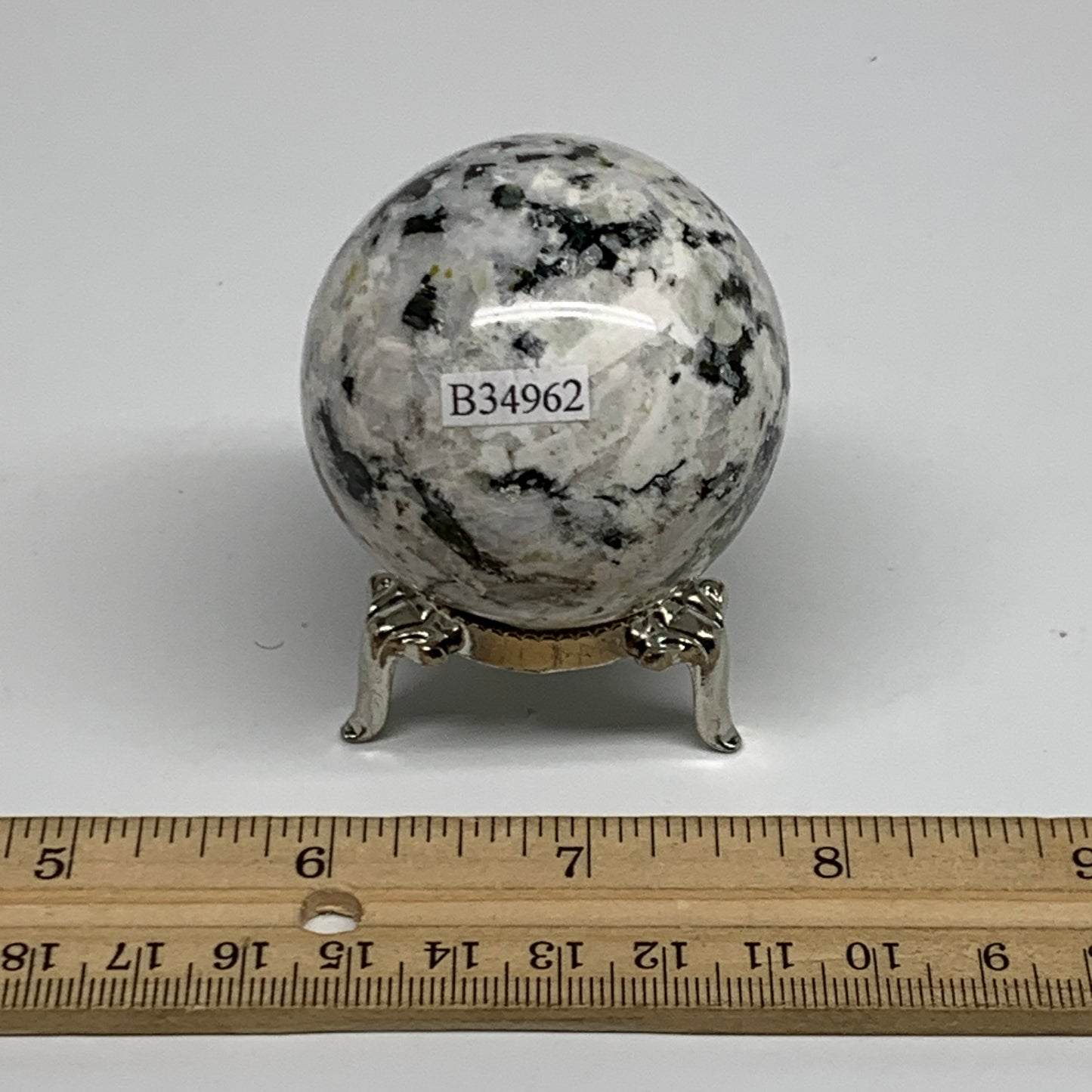 163.1g, 2"(49mm), Natural Rainbow Moonstone Sphere Ball Gemstone, B34962