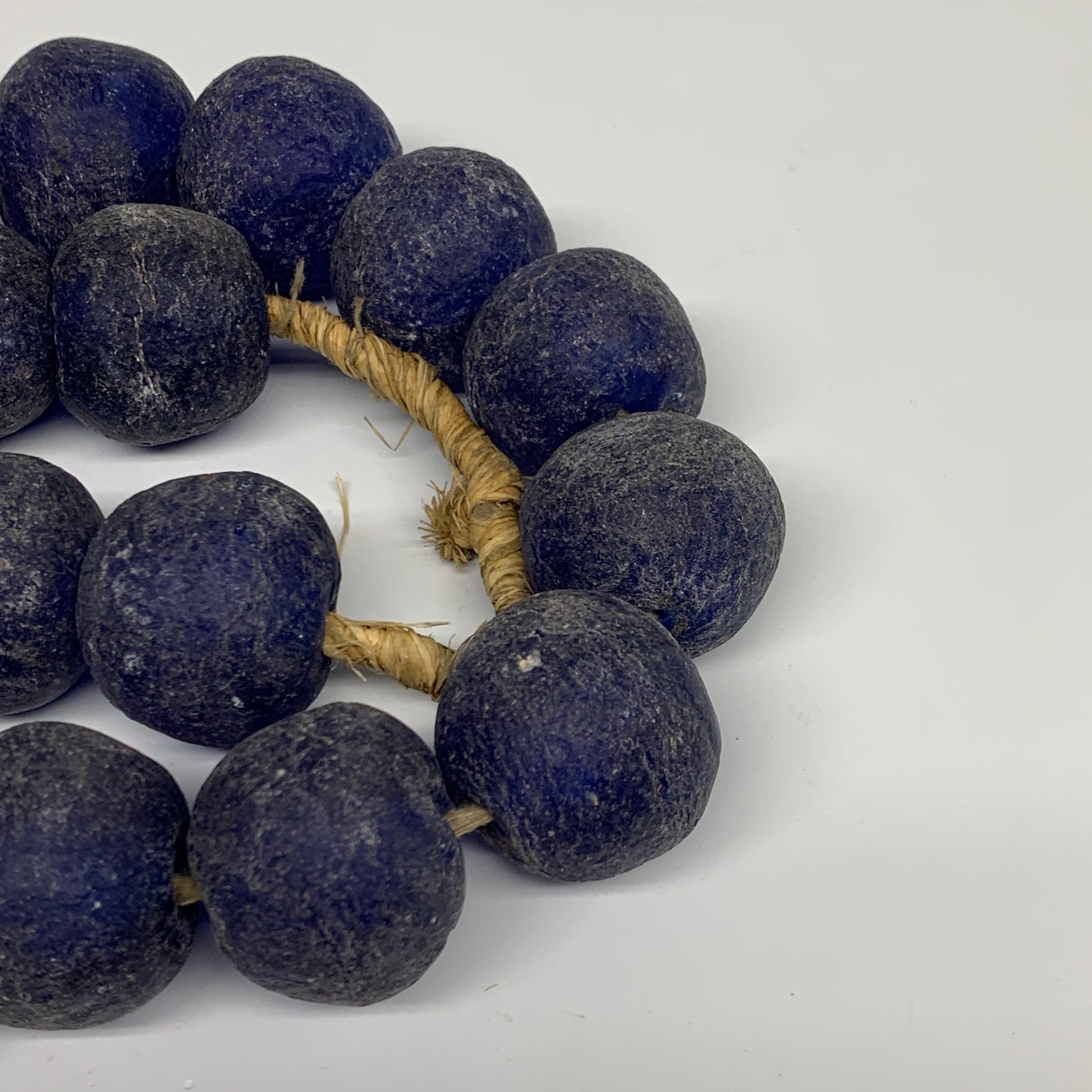 2.1 lbs, 25mm-30mm, 1 Strand, 24 beads, Blue Sea Glass Beads, B35677