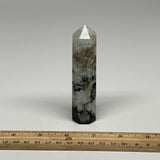 116.6g, 4"x0.9", Rainbow Moonstone Tower Obelisk Point Crystal @India, B29240