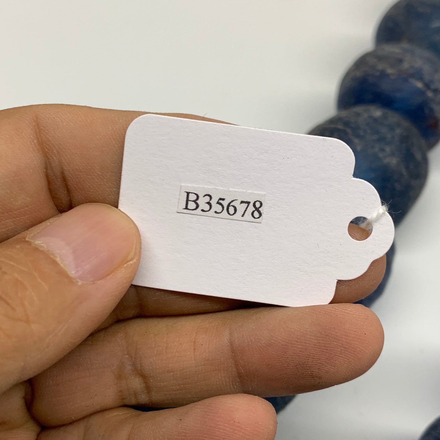 2.3 lbs, 25mm-32mm, 1 Strand, 24 beads, Blue Sea Glass Beads, B35678