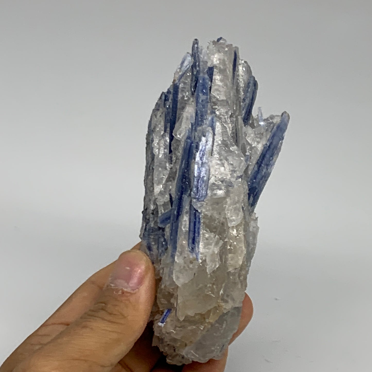 381.1g, 4.7"x2.3"x1.6",Blue Kyanite Quartz  Mineral Specimen @Brazil, B32869