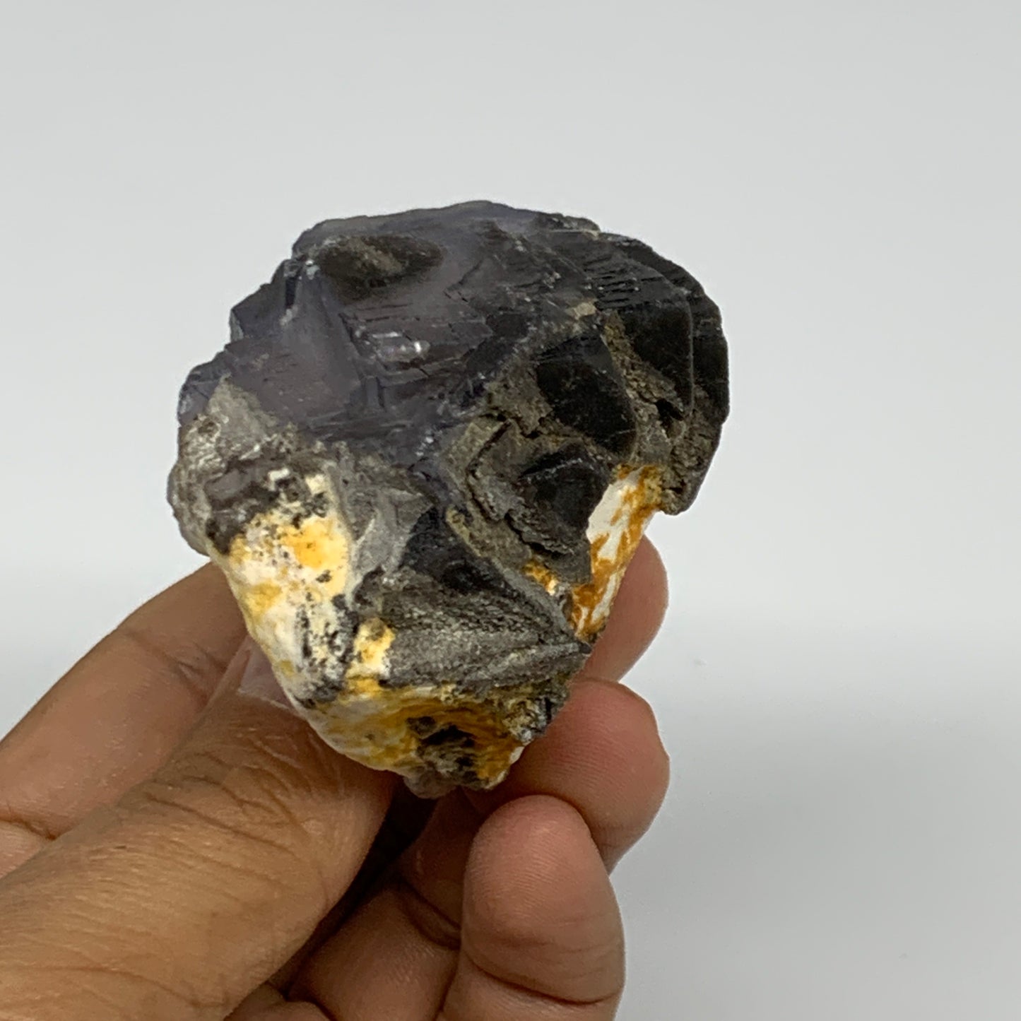 161.4g,2.4"x1.9"x1.8.",Blue Fluorite Crystal Mineral Specimen @Pakistan,B27716