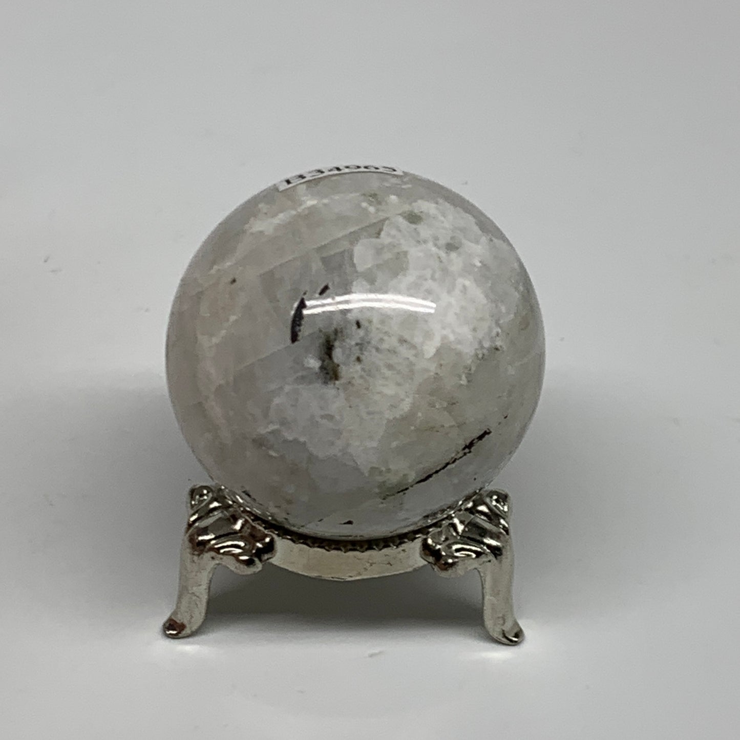 98.75g, 1.7"(42mm), Natural Rainbow Moonstone Sphere Ball Gemstone, B34965