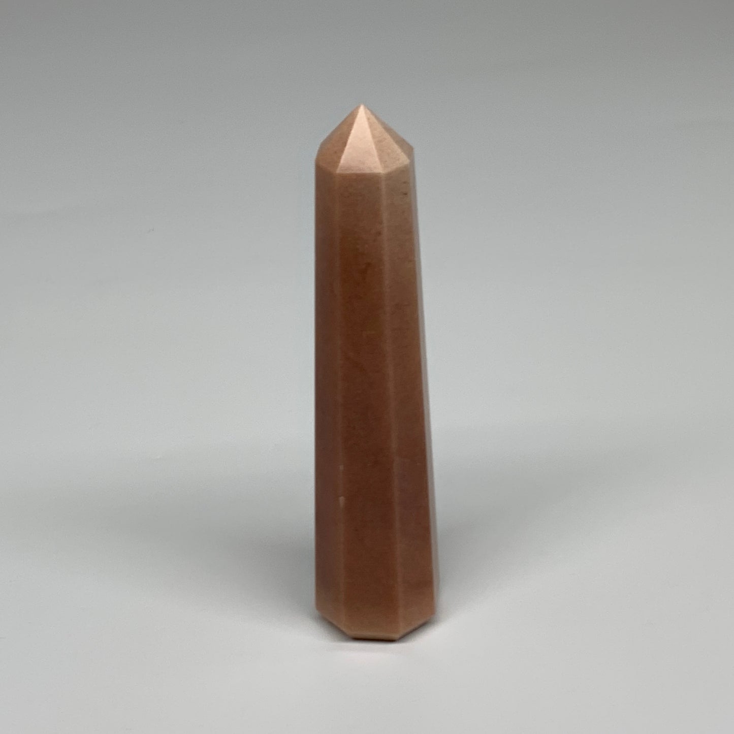 135.3g, 4.8"x1.1"x1.1" Red Aventurine Tower Obelisk Point Crystal @India,B31556