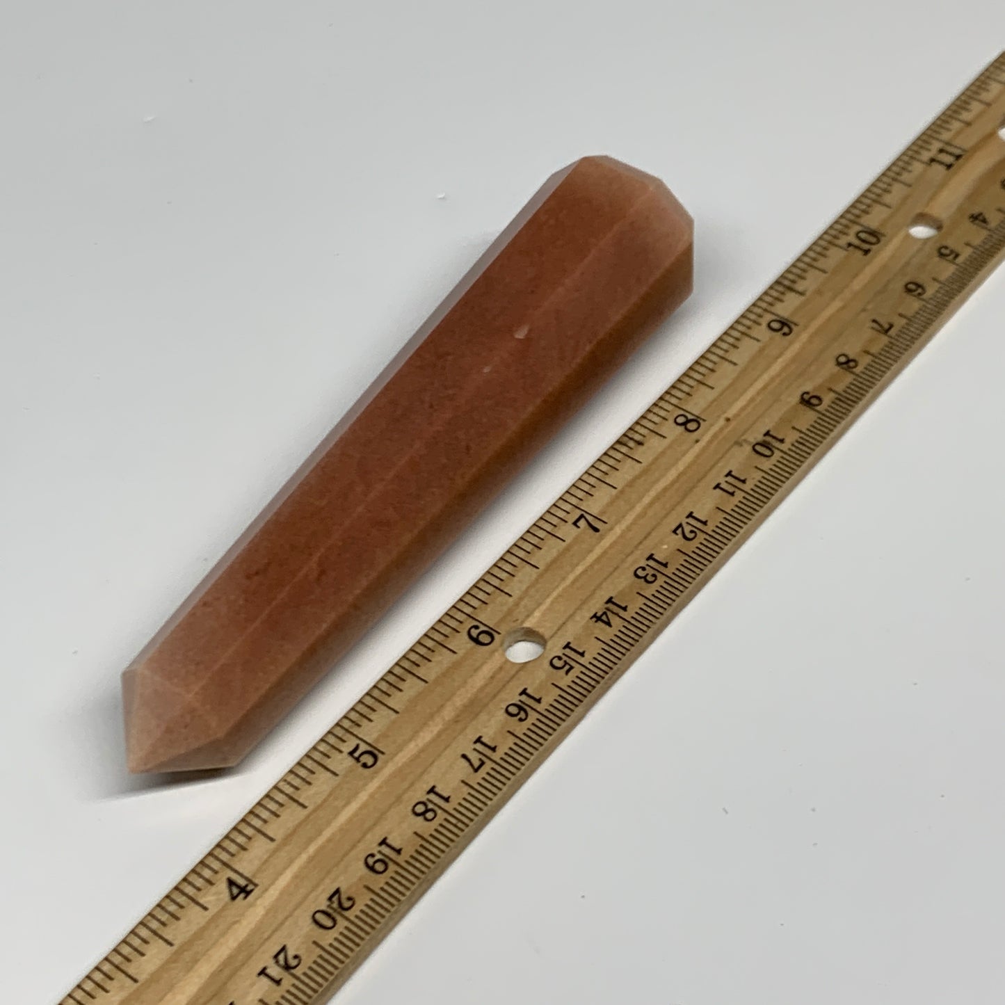 135.3g, 4.8"x1.1"x1.1" Red Aventurine Tower Obelisk Point Crystal @India,B31556