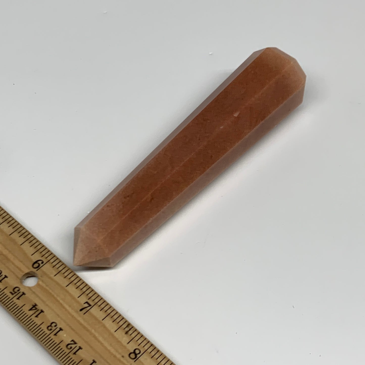 135.3g, 4.8"x1.1"x1.1" Red Aventurine Tower Obelisk Point Crystal @India,B31556
