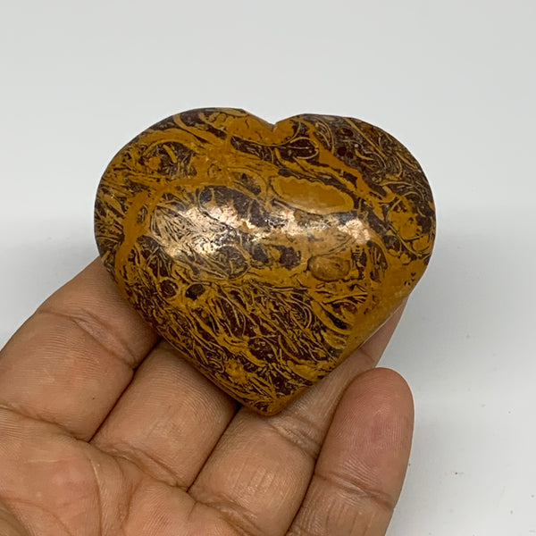 83.7g, 2"x2.3"x0.9" Maryam Jasper Heart Polished Healing Home Decor, B28499