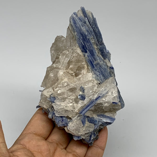 385g, 4.5"x2.8"x1.5",Blue Kyanite Quartz  Mineral Specimen @Brazil, B32872
