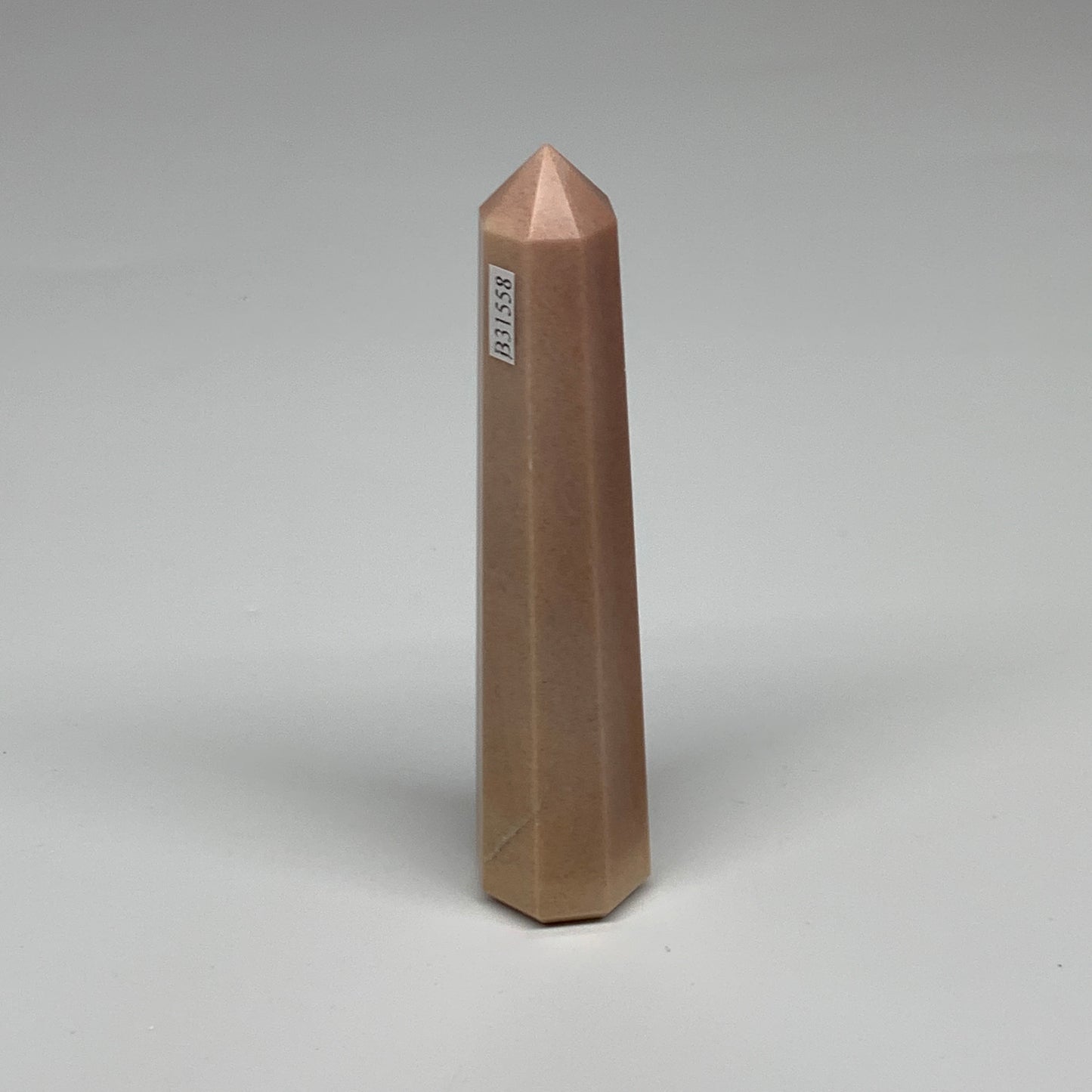 137.1g, 5.1"x1"x1" Red Aventurine Tower Obelisk Point Crystal @India,B31558