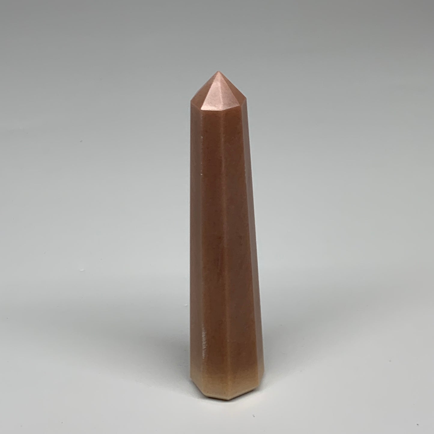 137.1g, 5.1"x1"x1" Red Aventurine Tower Obelisk Point Crystal @India,B31558