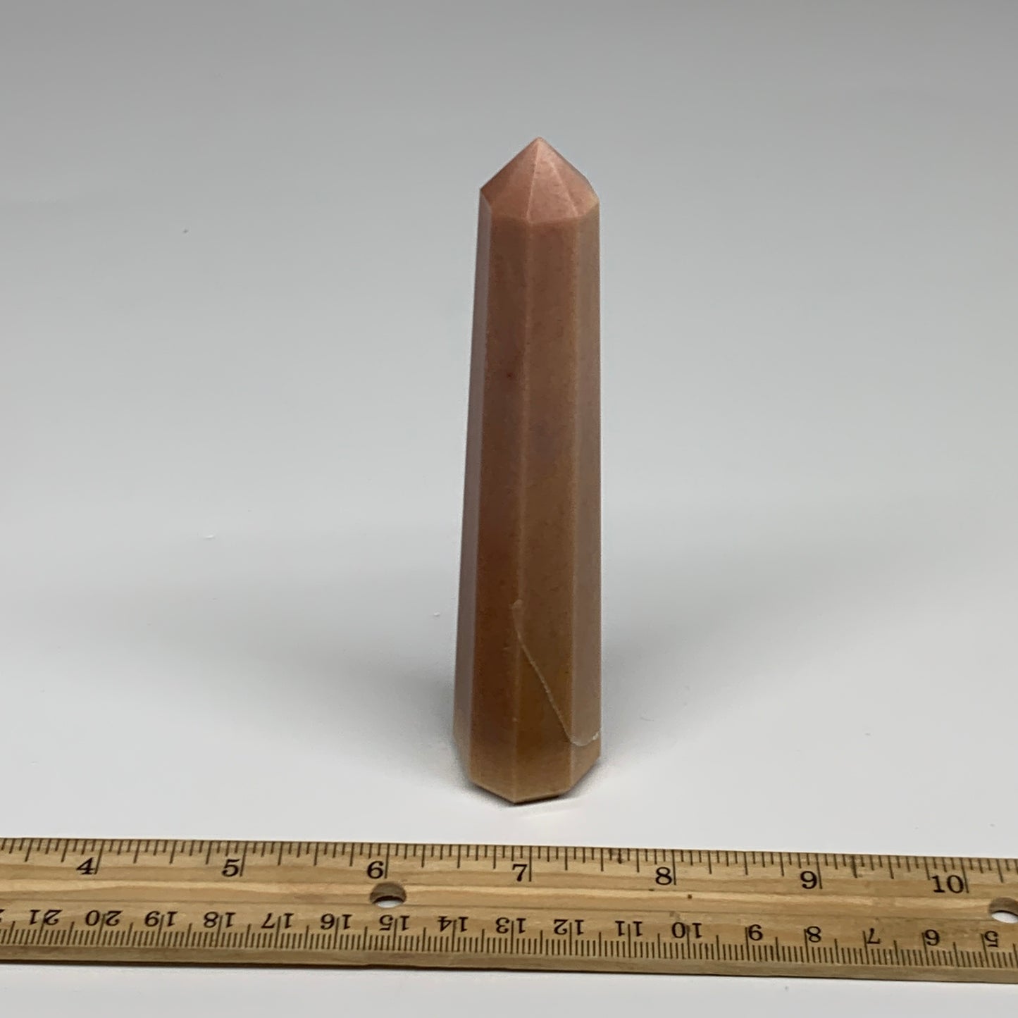 137.1g, 5.1"x1"x1" Red Aventurine Tower Obelisk Point Crystal @India,B31558