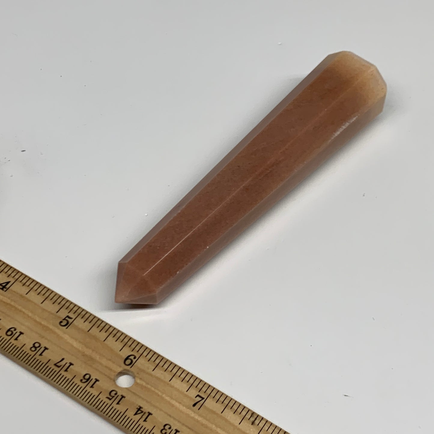 137.1g, 5.1"x1"x1" Red Aventurine Tower Obelisk Point Crystal @India,B31558