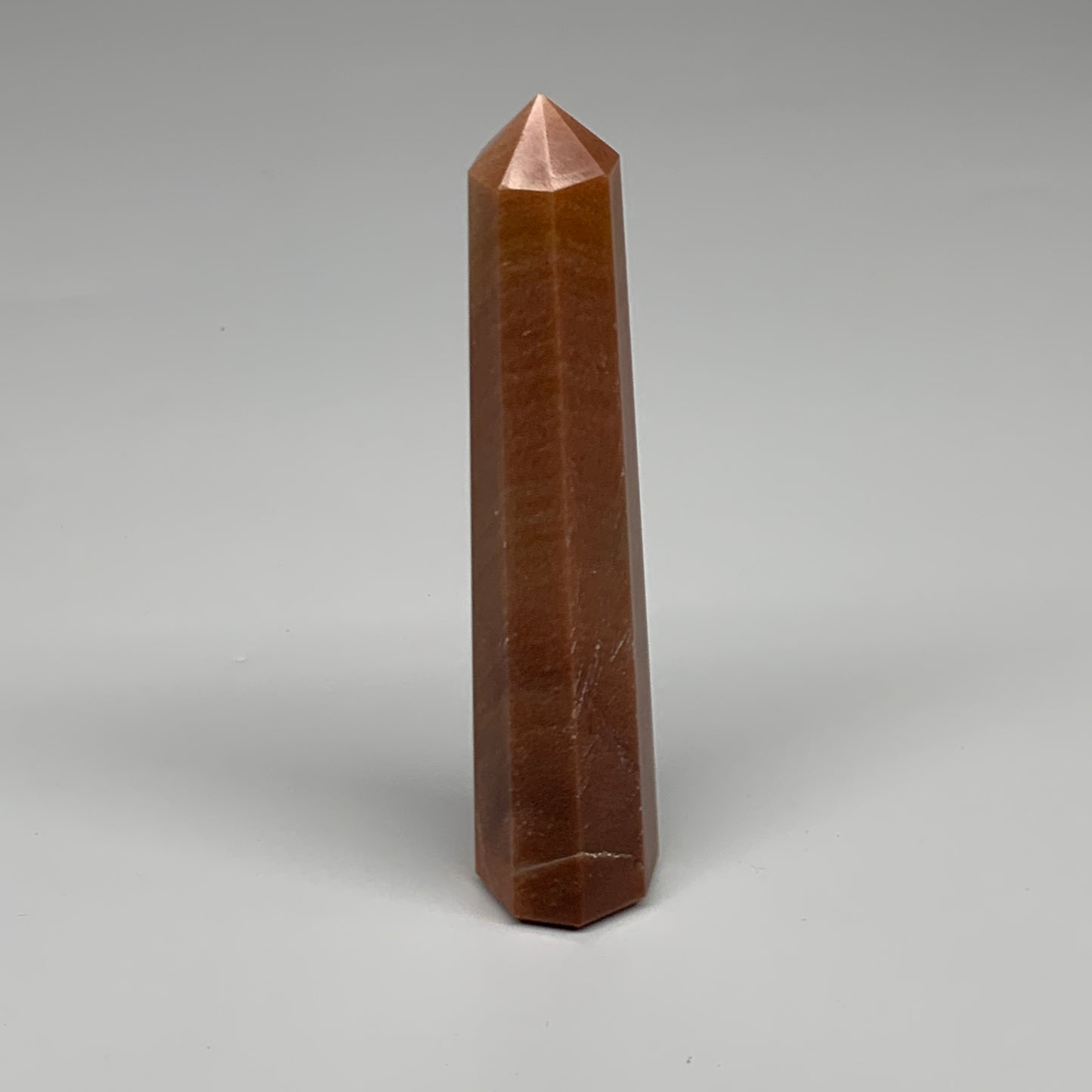 155.1g, 5.3"x1"x1" Red Aventurine Tower Obelisk Point Crystal @India,B31559