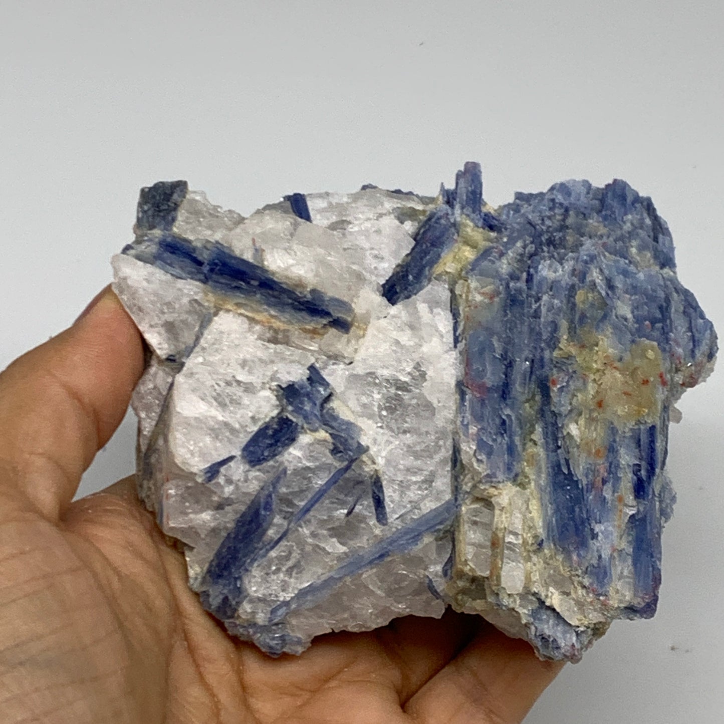 458.2g, 4.1"x4.1"x1.3",Blue Kyanite Quartz  Mineral Specimen @Brazil, B32873