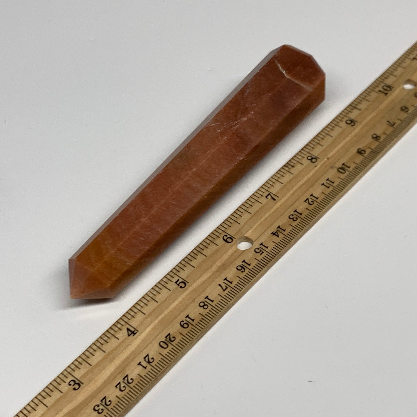 155.1g, 5.3"x1"x1" Red Aventurine Tower Obelisk Point Crystal @India,B31559
