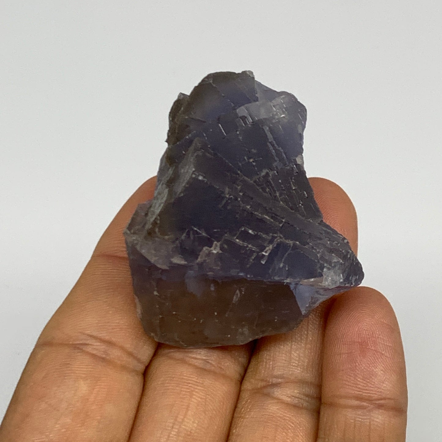 86.6g,2"x1.6"x1.5.",Purple Fluorite Crystal Mineral Specimen @Pakistan,B27722