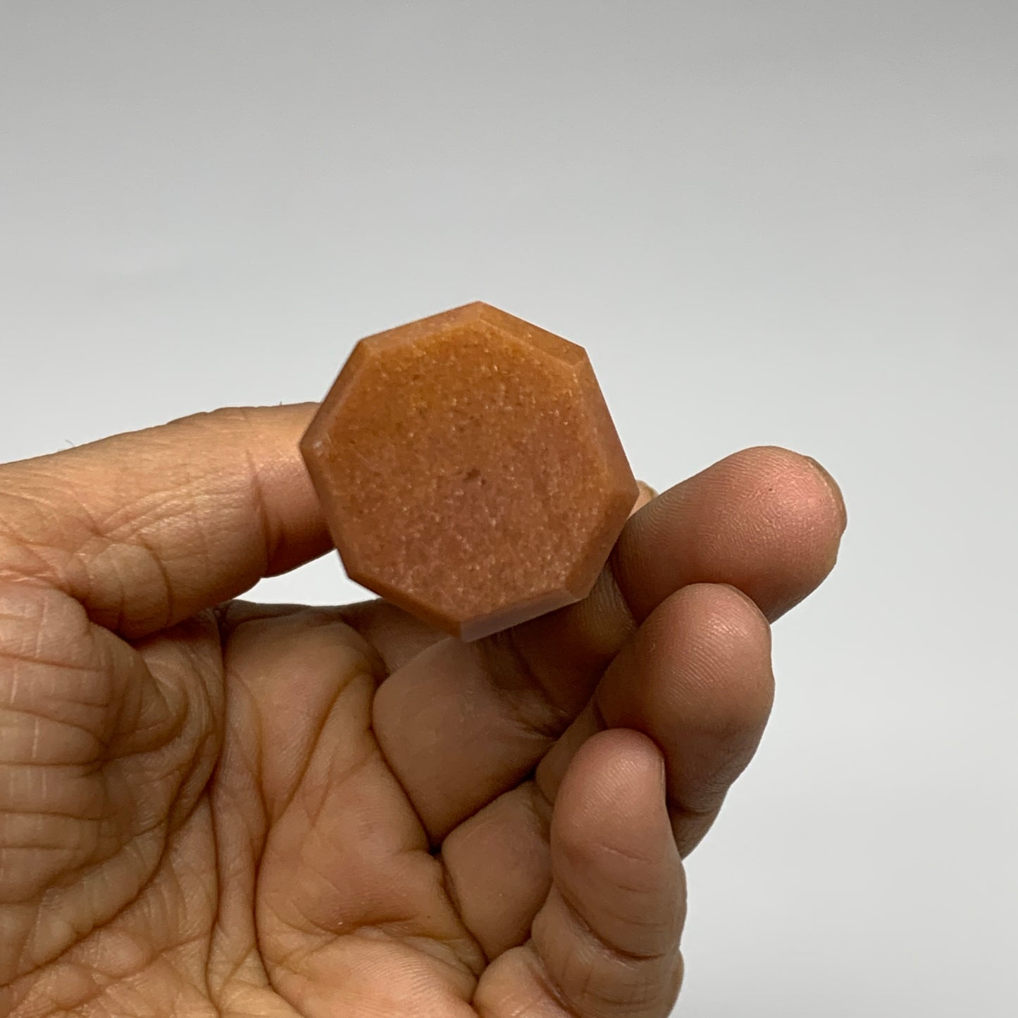 158.9g, 5.8"x1.1"x1.1" Red Aventurine Tower Obelisk Point Crystal @India,B31561