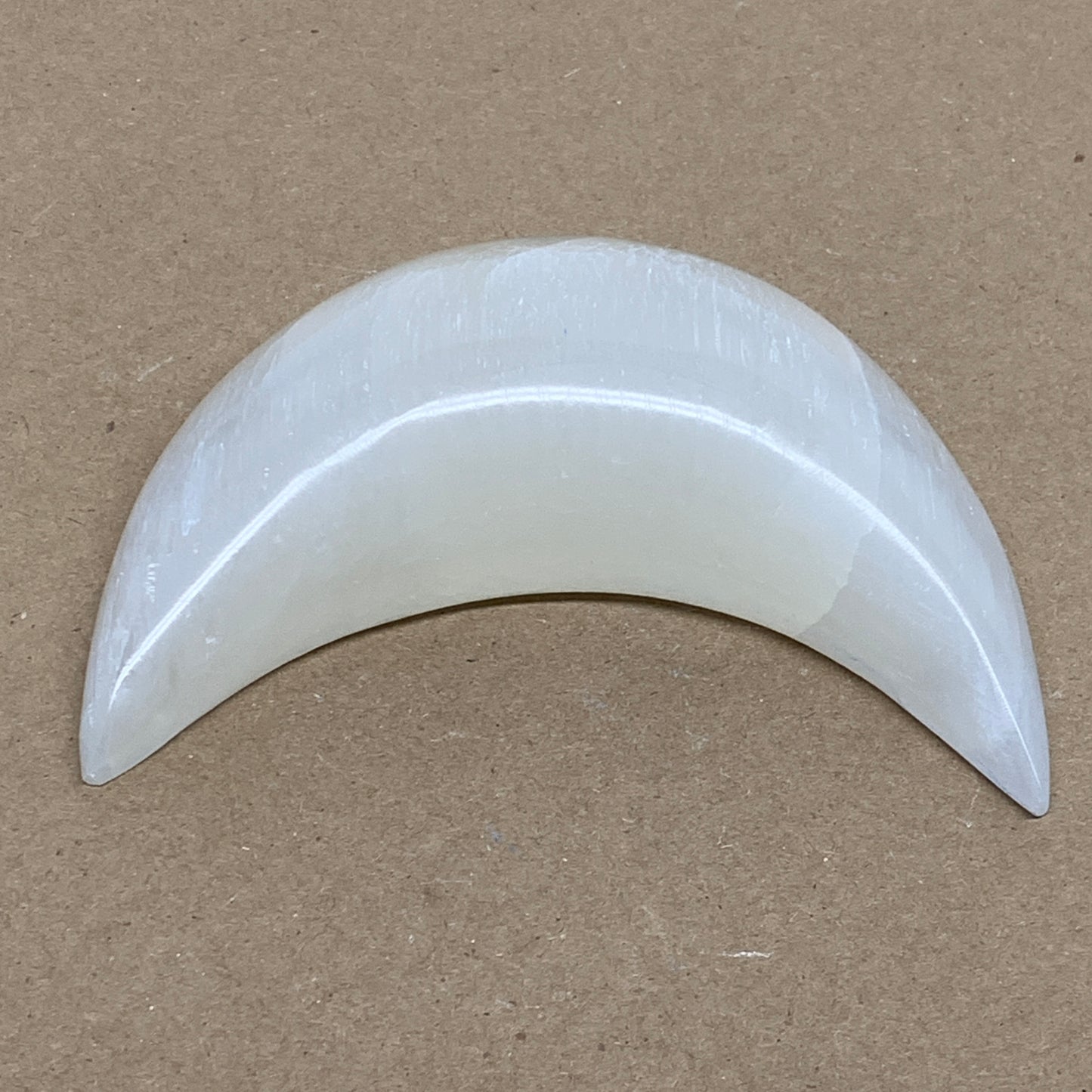 220g, 4.4"x2.1"x1", Selenite Crescent Moon Crystal (Satin Spar), B36284