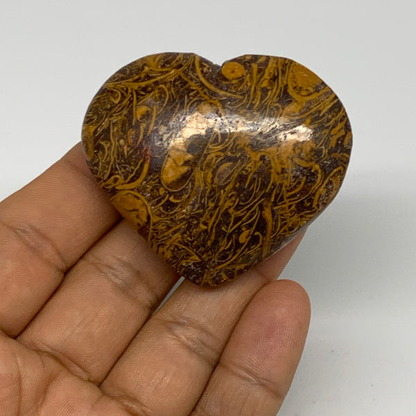 64.3g,1.8"x2.1"x0.8" Maryam Jasper Heart Polished Healing Home Decor, B28505