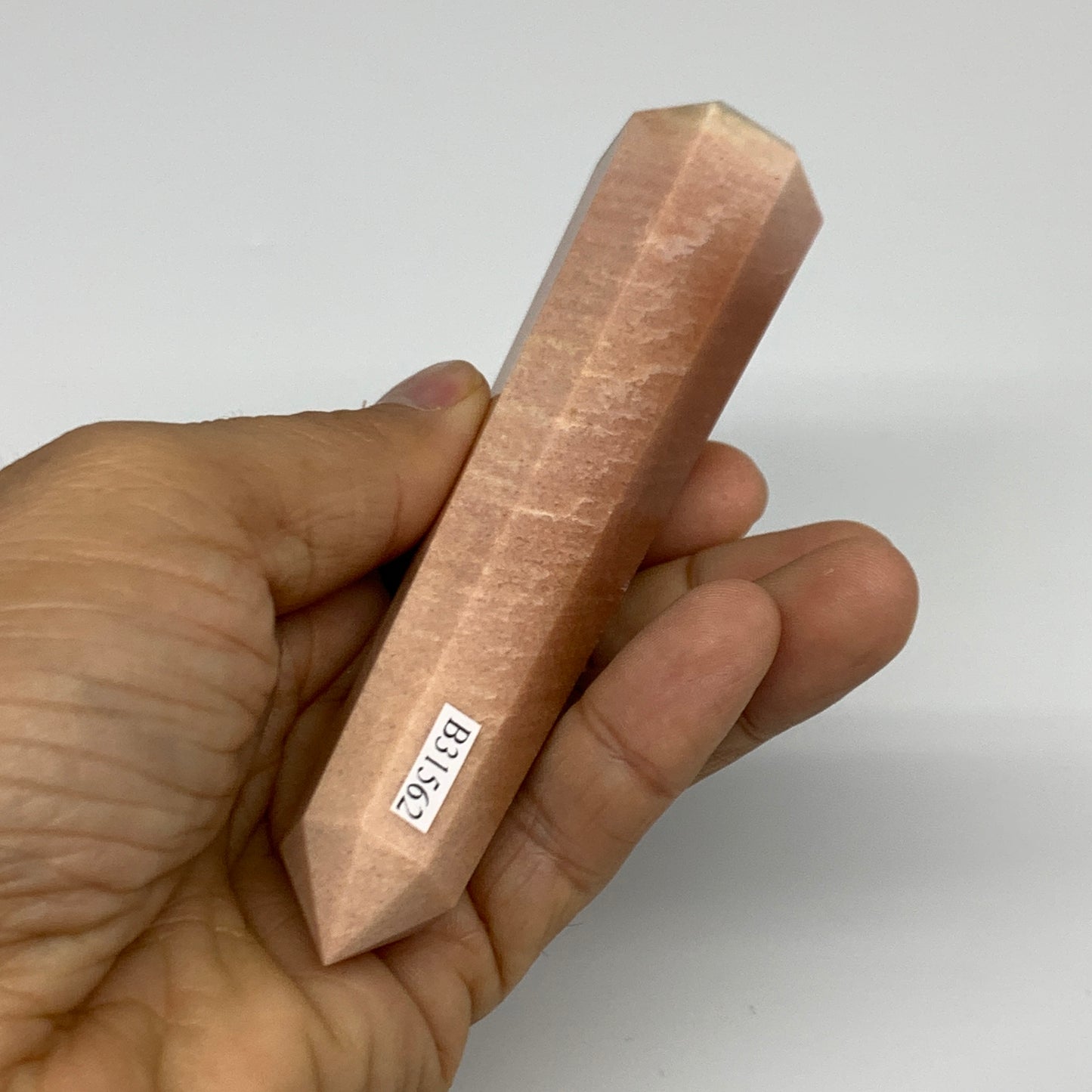 129.6g, 4.7"x1"x1" Red Aventurine Tower Obelisk Point Crystal @India,B31562