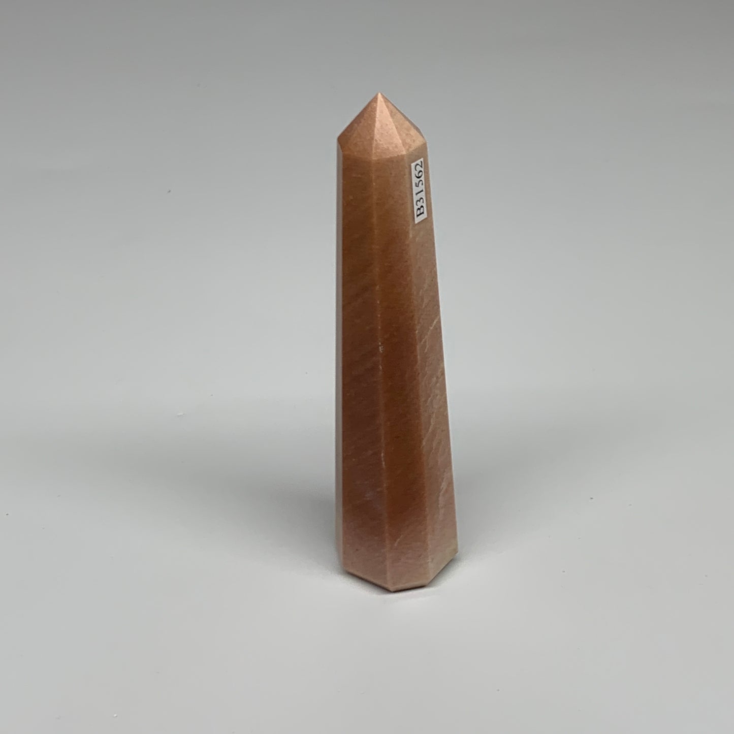 129.6g, 4.7"x1"x1" Red Aventurine Tower Obelisk Point Crystal @India,B31562