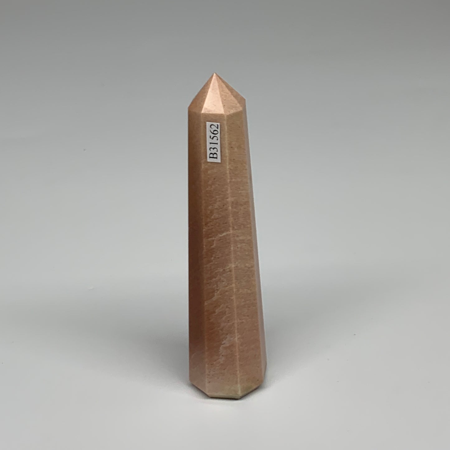 129.6g, 4.7"x1"x1" Red Aventurine Tower Obelisk Point Crystal @India,B31562