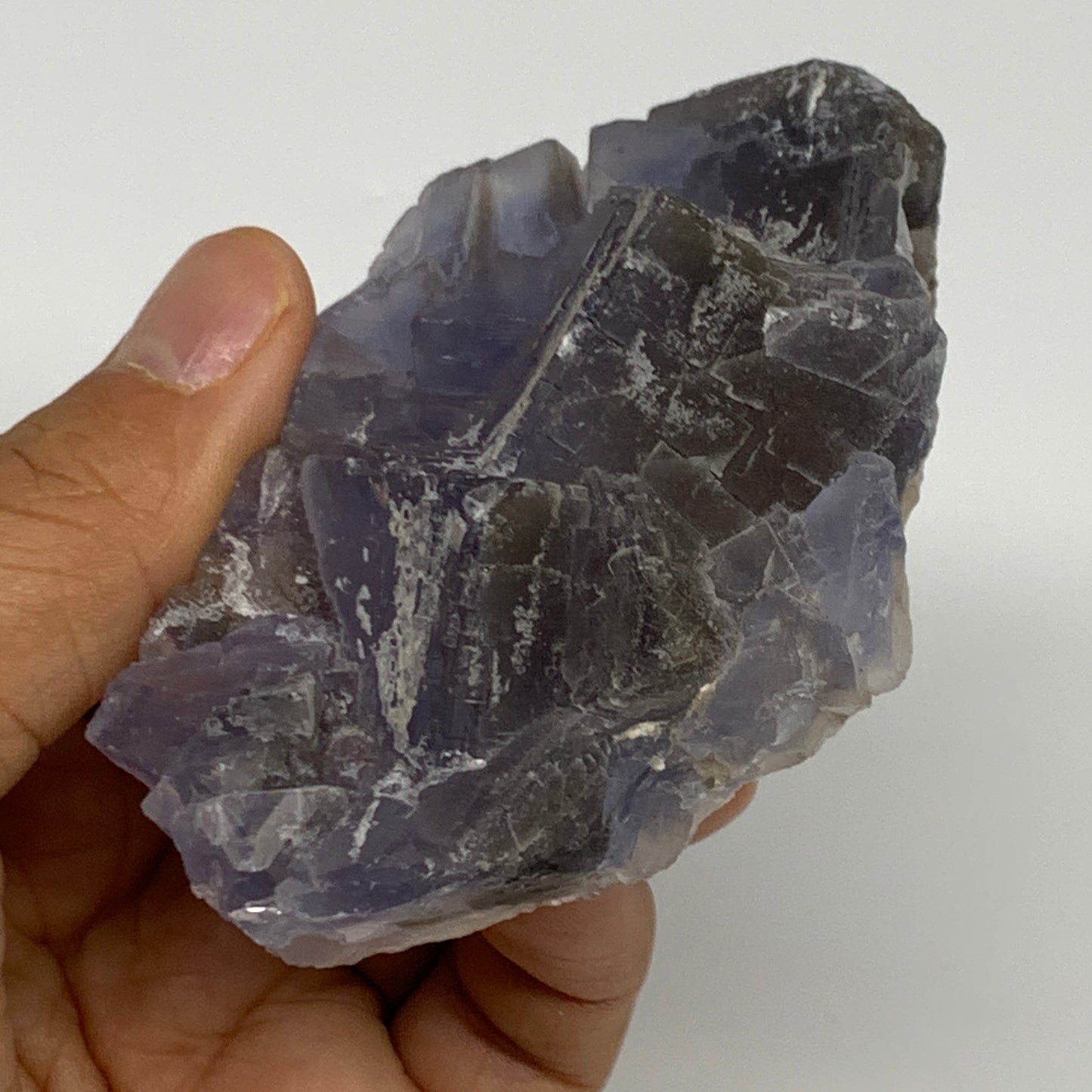 164.6g,2.4"x1.9"x1.2",Blue Fluorite Crystal Mineral Specimen @Pakistan,B27725