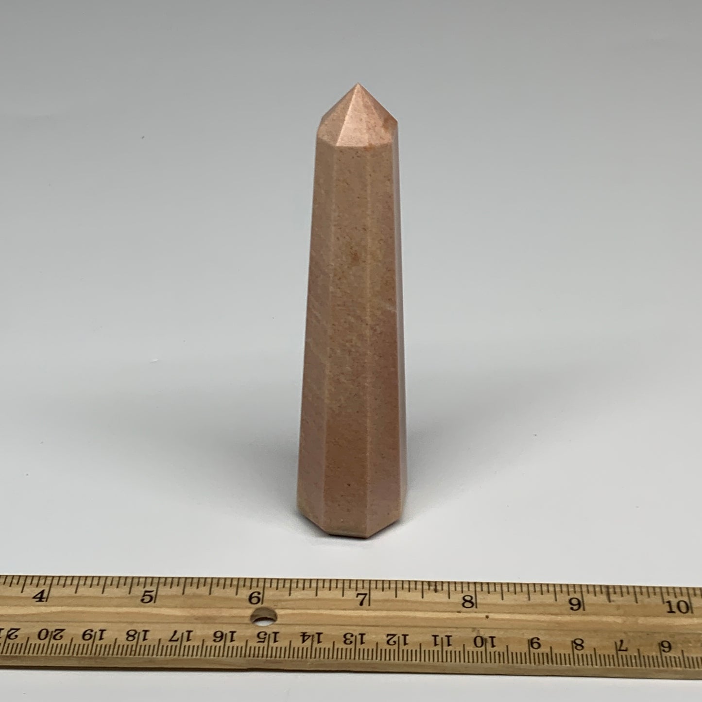 129.6g, 4.7"x1"x1" Red Aventurine Tower Obelisk Point Crystal @India,B31562