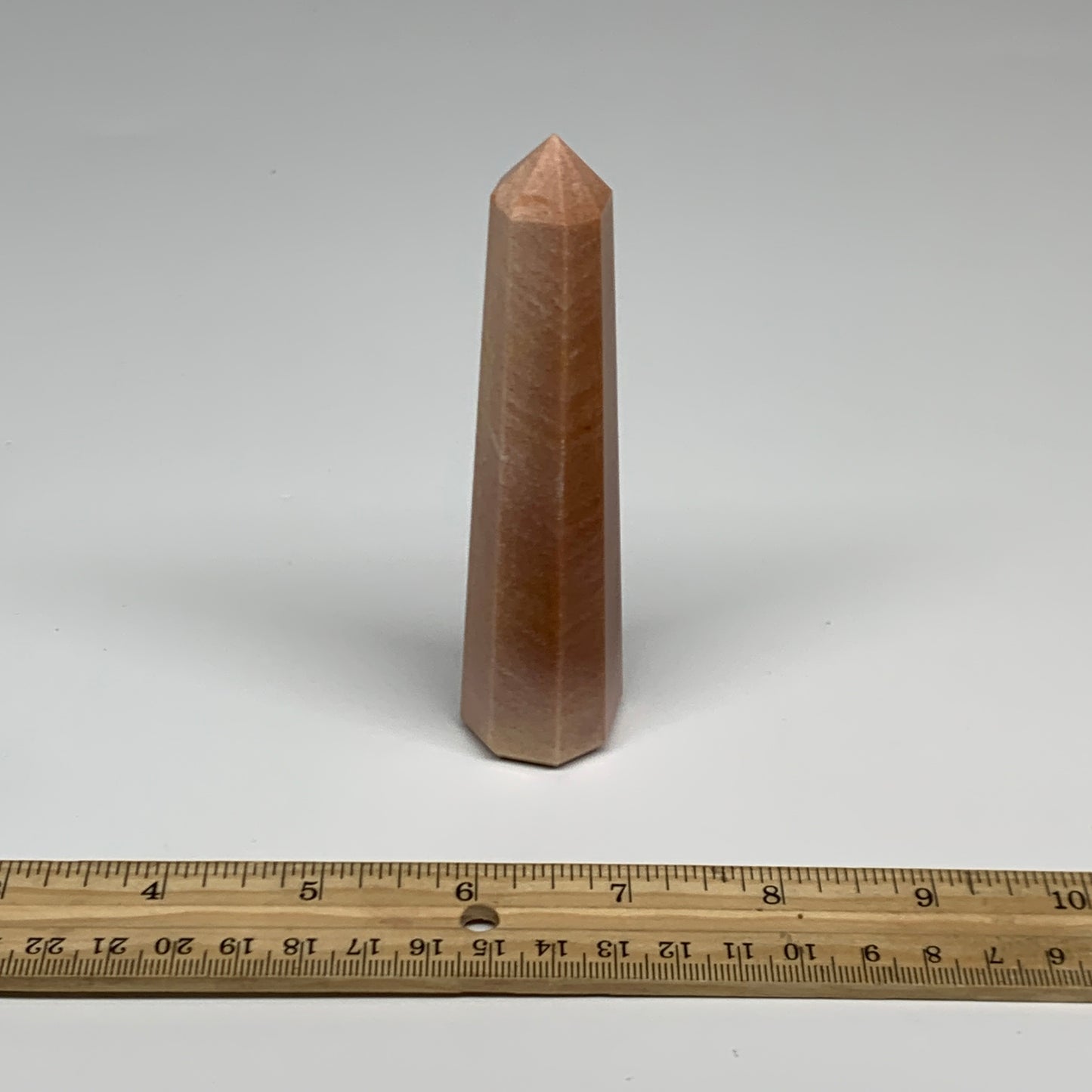 129.6g, 4.7"x1"x1" Red Aventurine Tower Obelisk Point Crystal @India,B31562