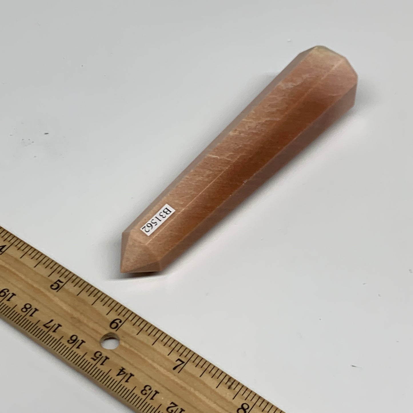 129.6g, 4.7"x1"x1" Red Aventurine Tower Obelisk Point Crystal @India,B31562