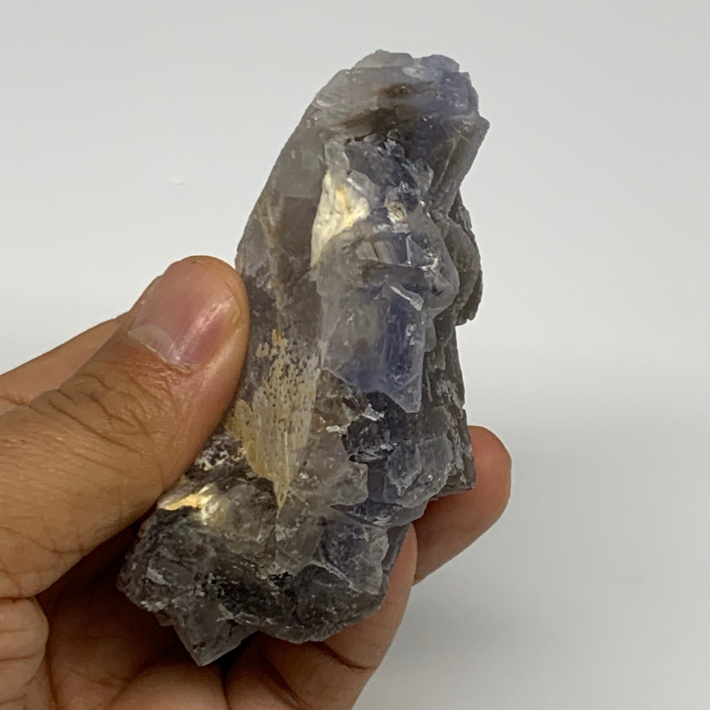164.6g,2.4"x1.9"x1.2",Blue Fluorite Crystal Mineral Specimen @Pakistan,B27725