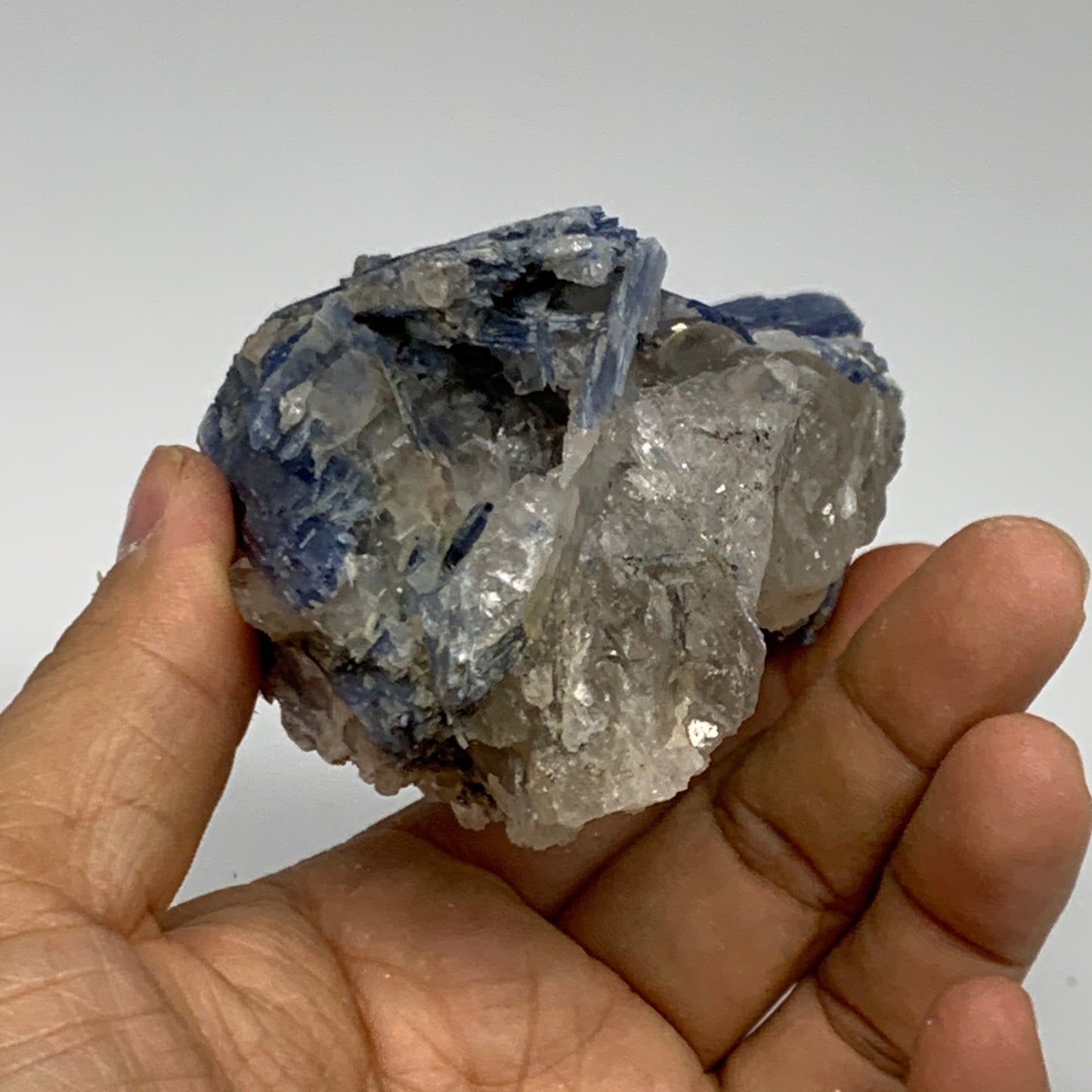 409.9g, 4.2"x2.8"x1.9",Blue Kyanite Quartz  Mineral Specimen @Brazil, B32877