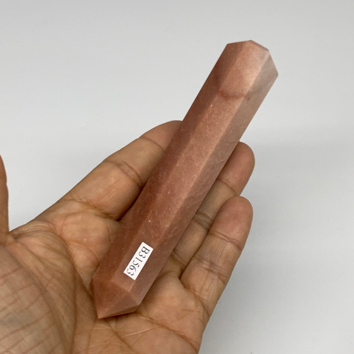 140g, 5.3"x1"x1" Red Aventurine Tower Obelisk Point Crystal @India,B31563