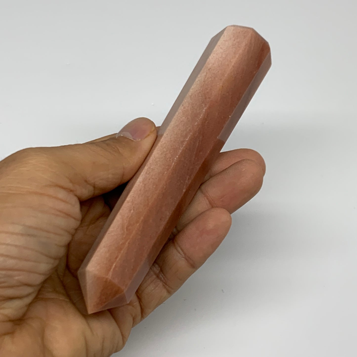 140g, 5.3"x1"x1" Red Aventurine Tower Obelisk Point Crystal @India,B31563