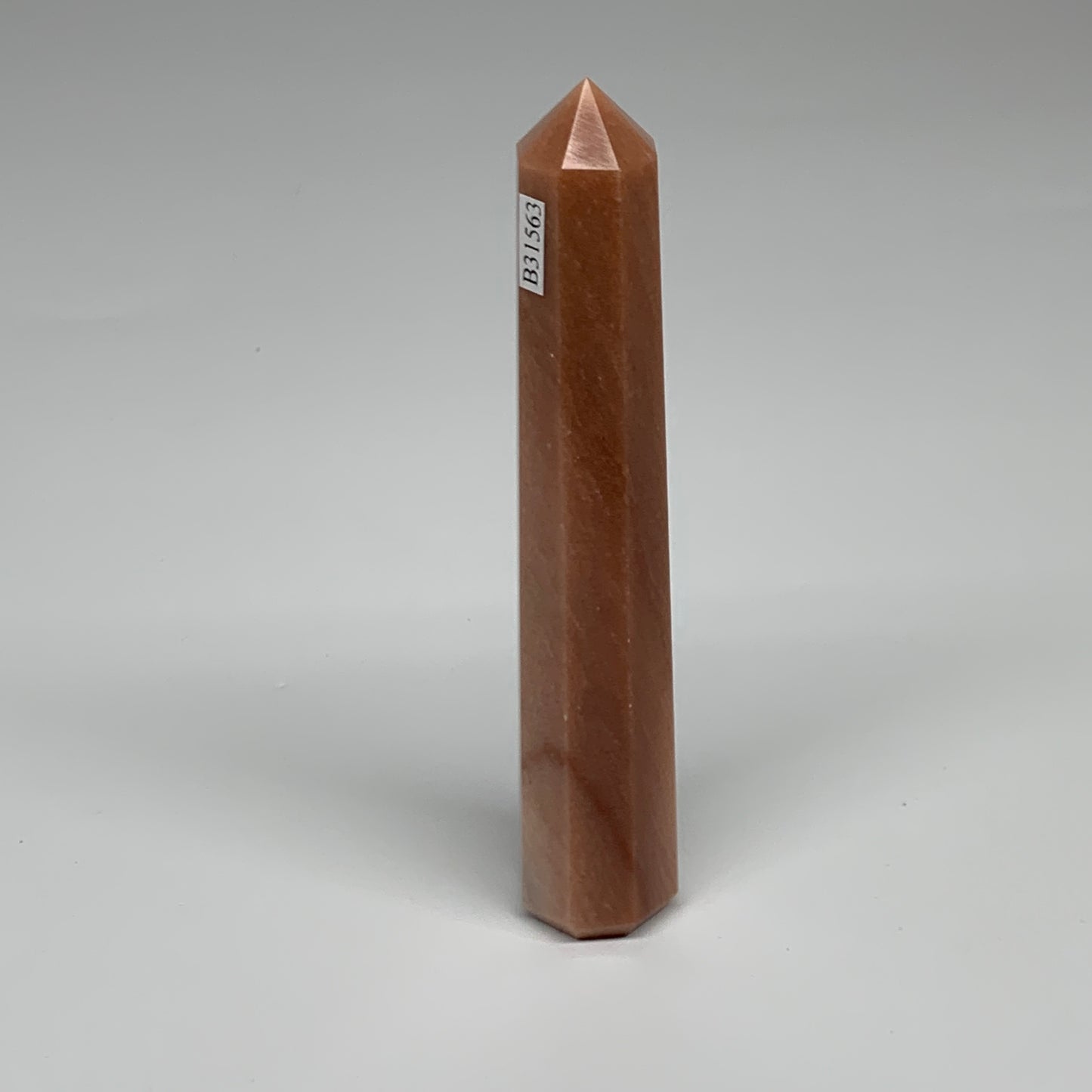 140g, 5.3"x1"x1" Red Aventurine Tower Obelisk Point Crystal @India,B31563