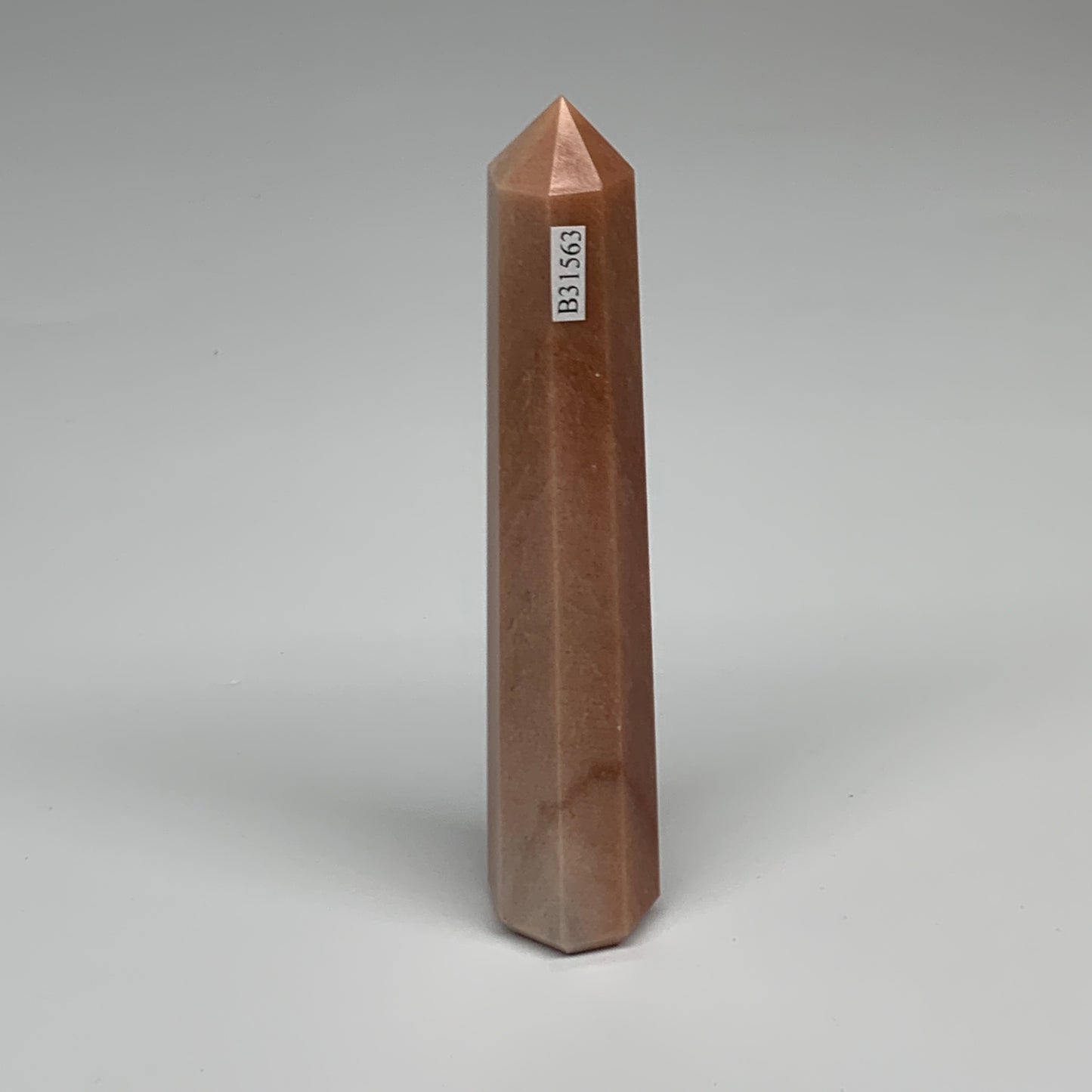 140g, 5.3"x1"x1" Red Aventurine Tower Obelisk Point Crystal @India,B31563