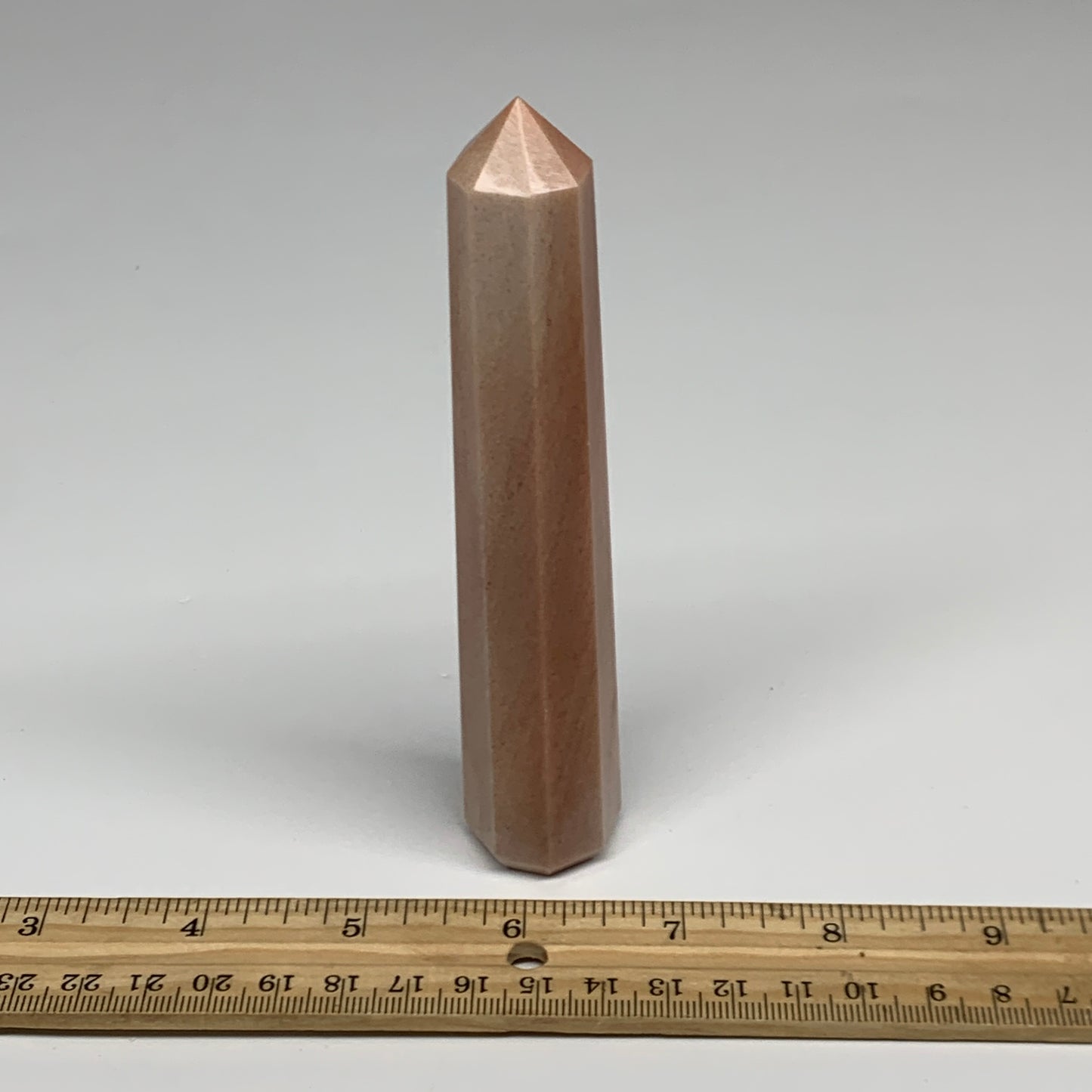 140g, 5.3"x1"x1" Red Aventurine Tower Obelisk Point Crystal @India,B31563