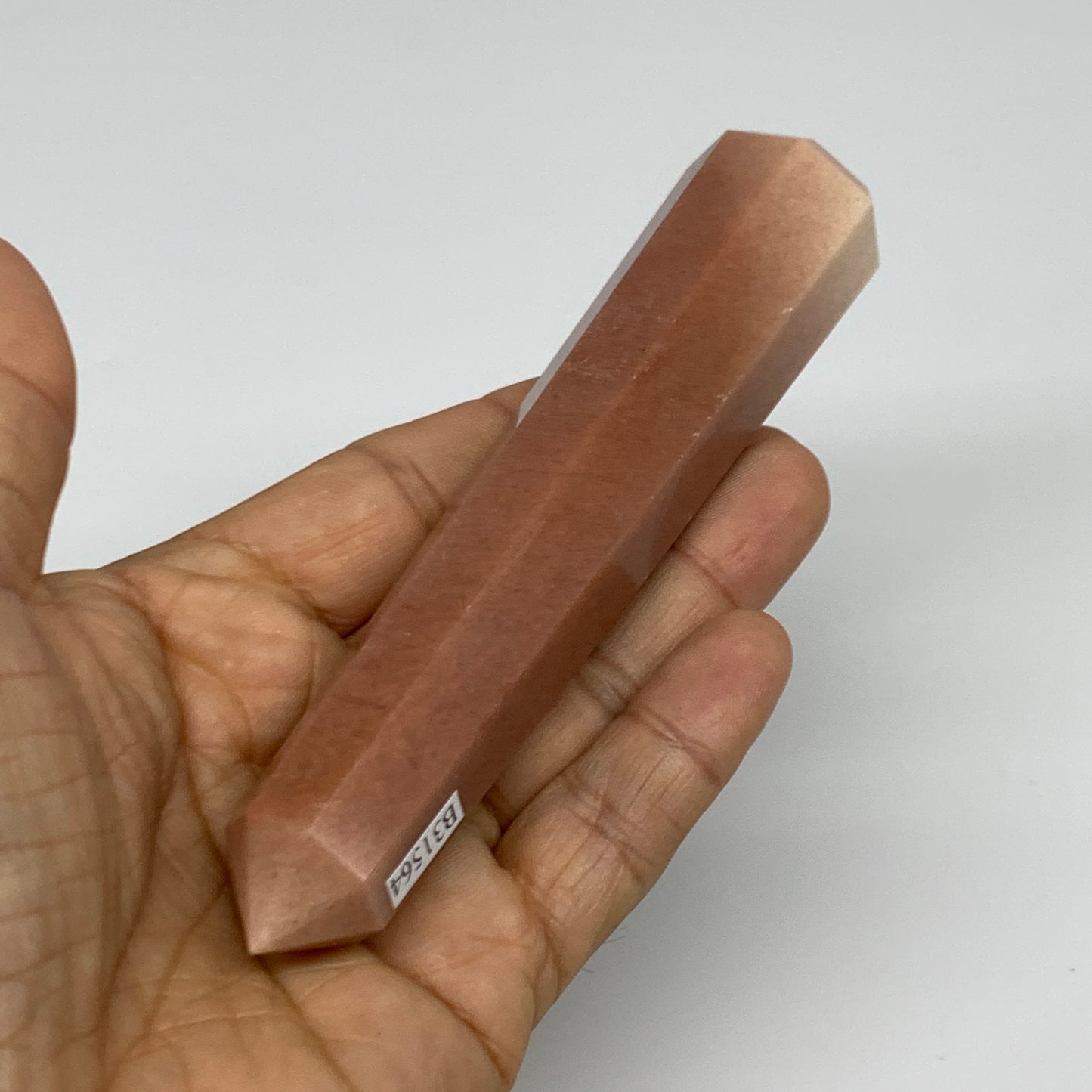 140.7g, 5.1"x1"x1" Red Aventurine Tower Obelisk Point Crystal @India,B31564