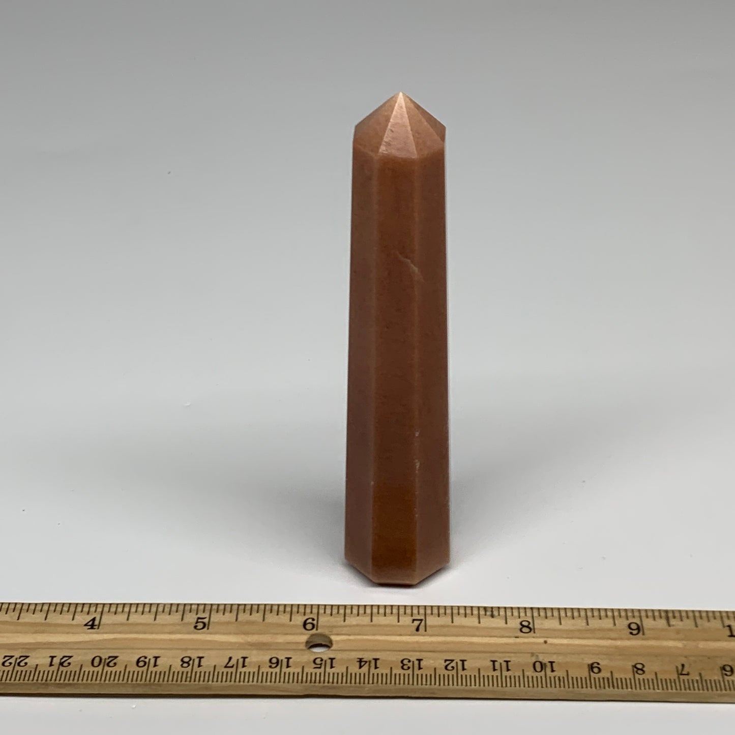 140.7g, 5.1"x1"x1" Red Aventurine Tower Obelisk Point Crystal @India,B31564