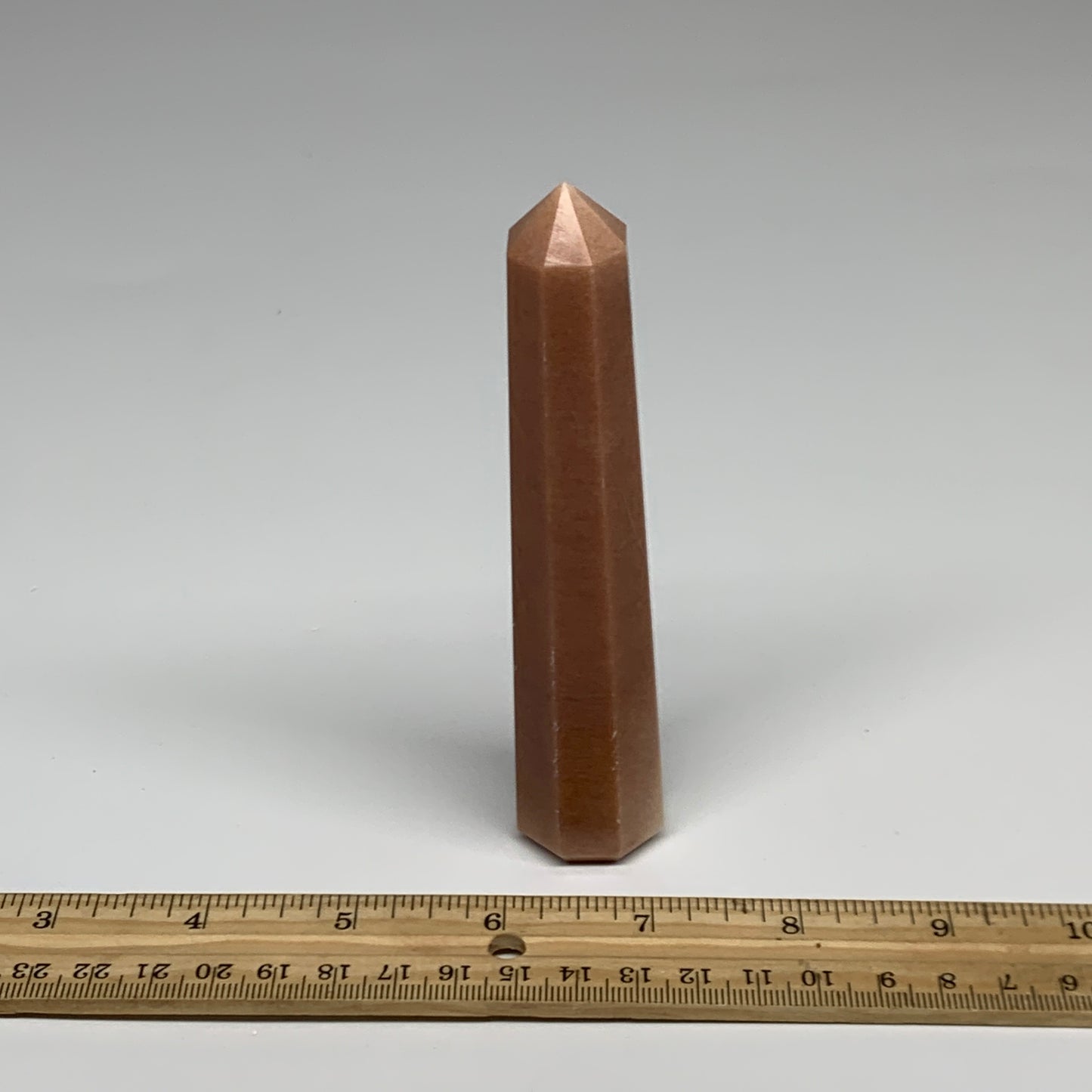 140.7g, 5.1"x1"x1" Red Aventurine Tower Obelisk Point Crystal @India,B31564