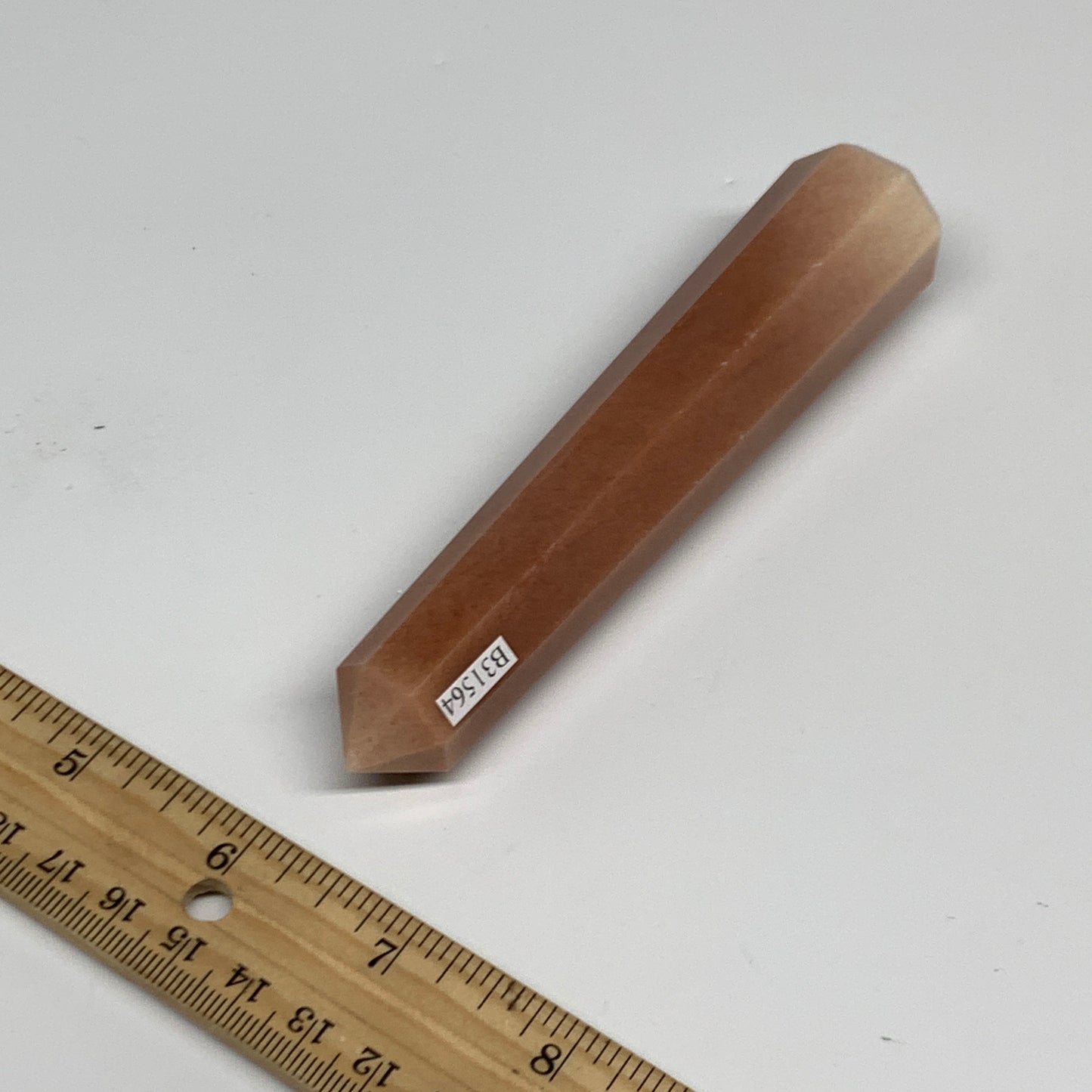 140.7g, 5.1"x1"x1" Red Aventurine Tower Obelisk Point Crystal @India,B31564