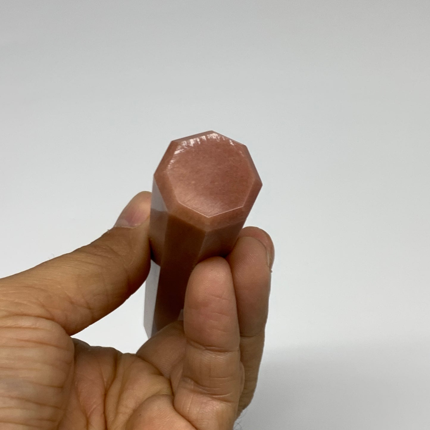 112.7g, 5.2"x0.9"x0.9" Red Aventurine Tower Obelisk Point Crystal @India,B31565